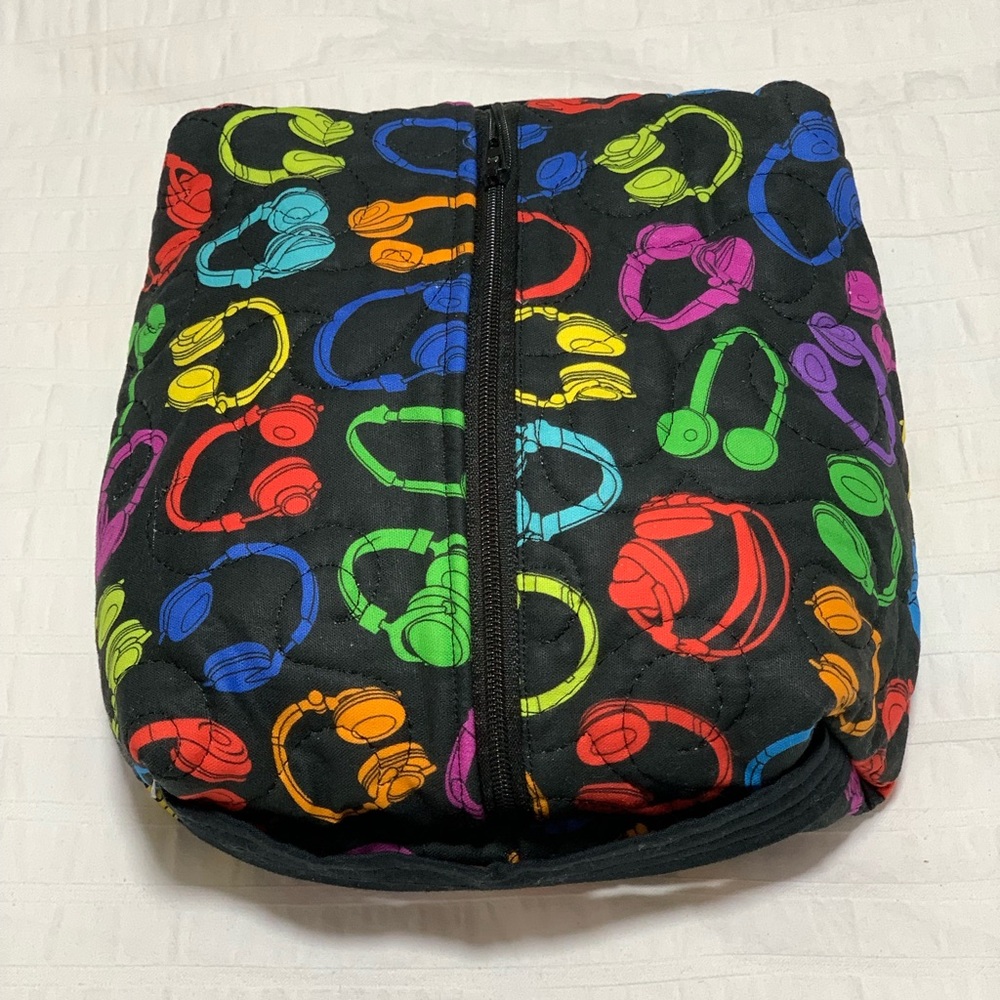 Quilted Cotton Zippered Accessories Bag